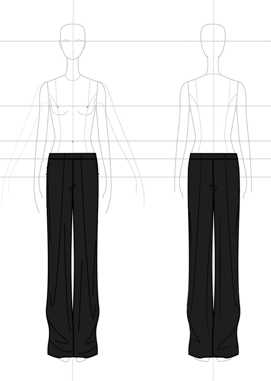 Drape Pant in Wool Flannel
