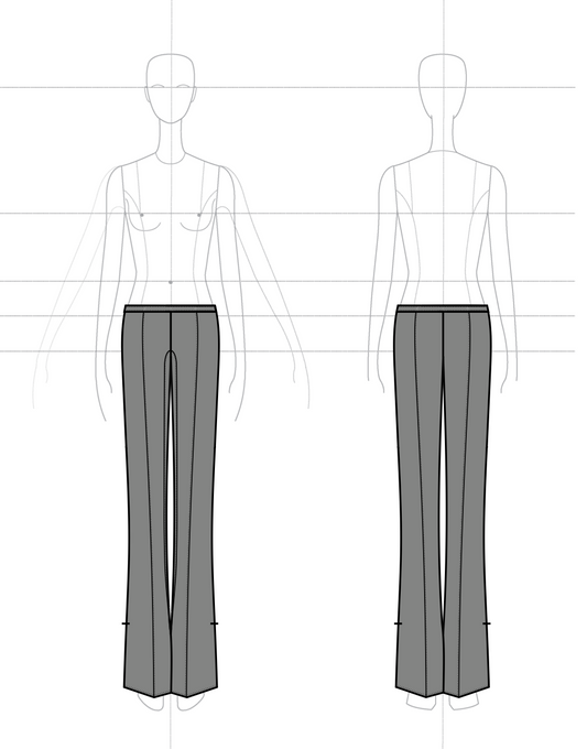 Straight Pant in Wool Satin