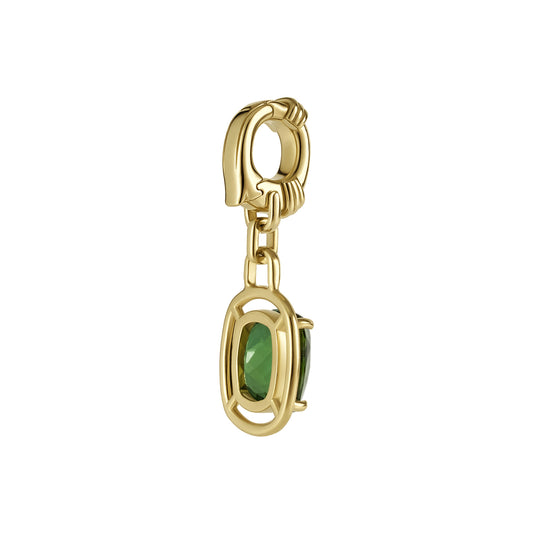 Forest Green Oval Cut Tourmaline Pendant