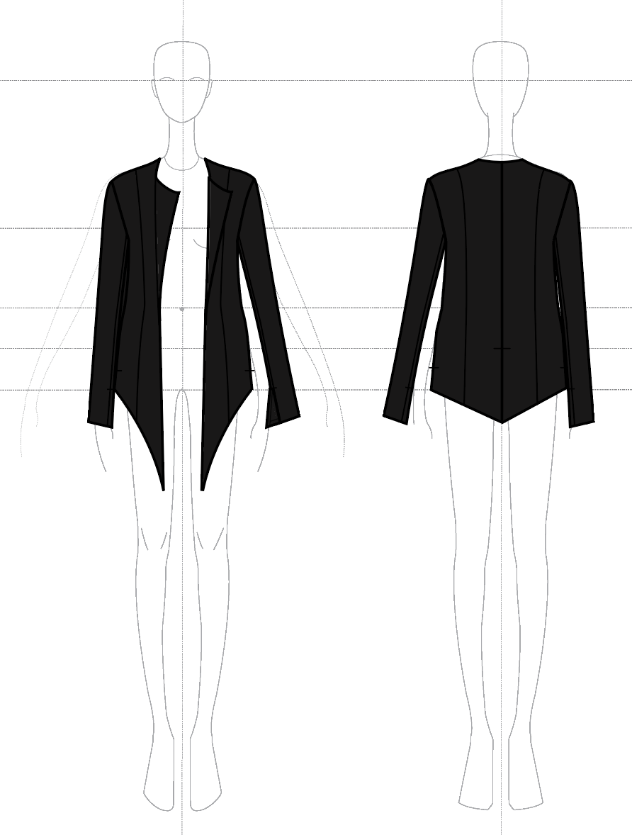 Swallowtail Blazer in Wool Satin