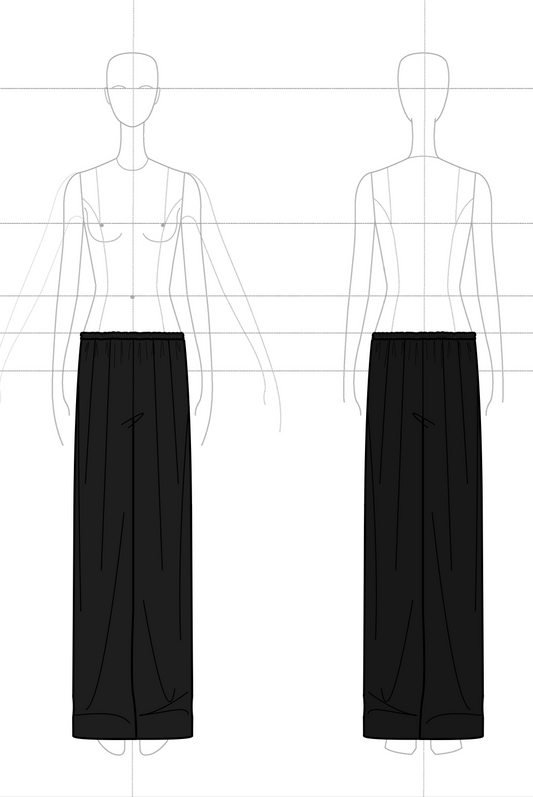 Gathered Pleat Pant in Double-Face Wool Satin