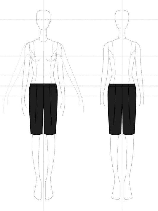 Tailored Short in Wool Satin