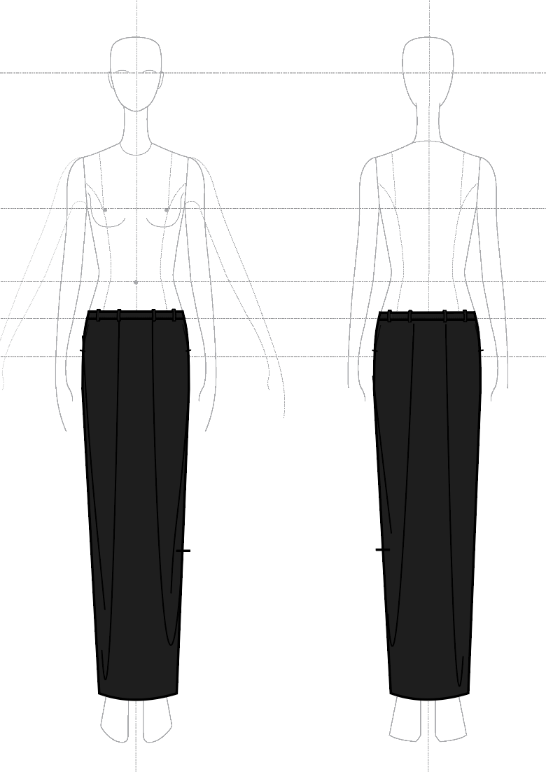 Bias Maxi Skirt in Cashmere Suiting