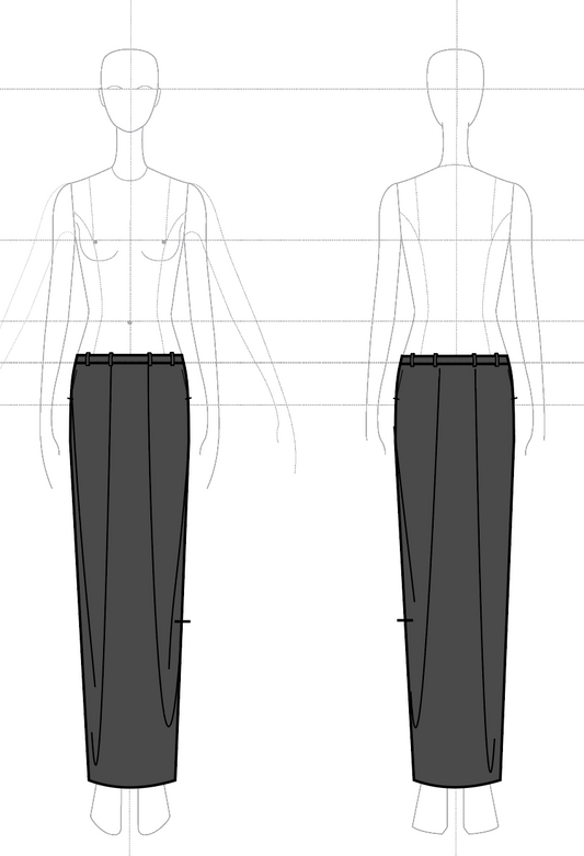 Bias Maxi Skirt in Wool Flannel