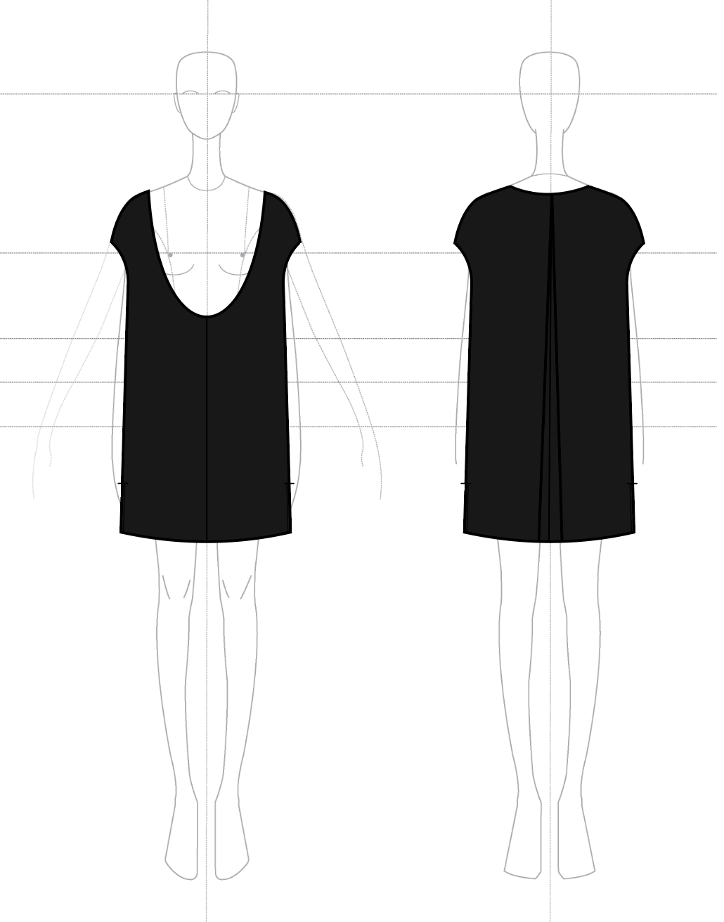 Tunic Dress in Double-Face Silk Wool