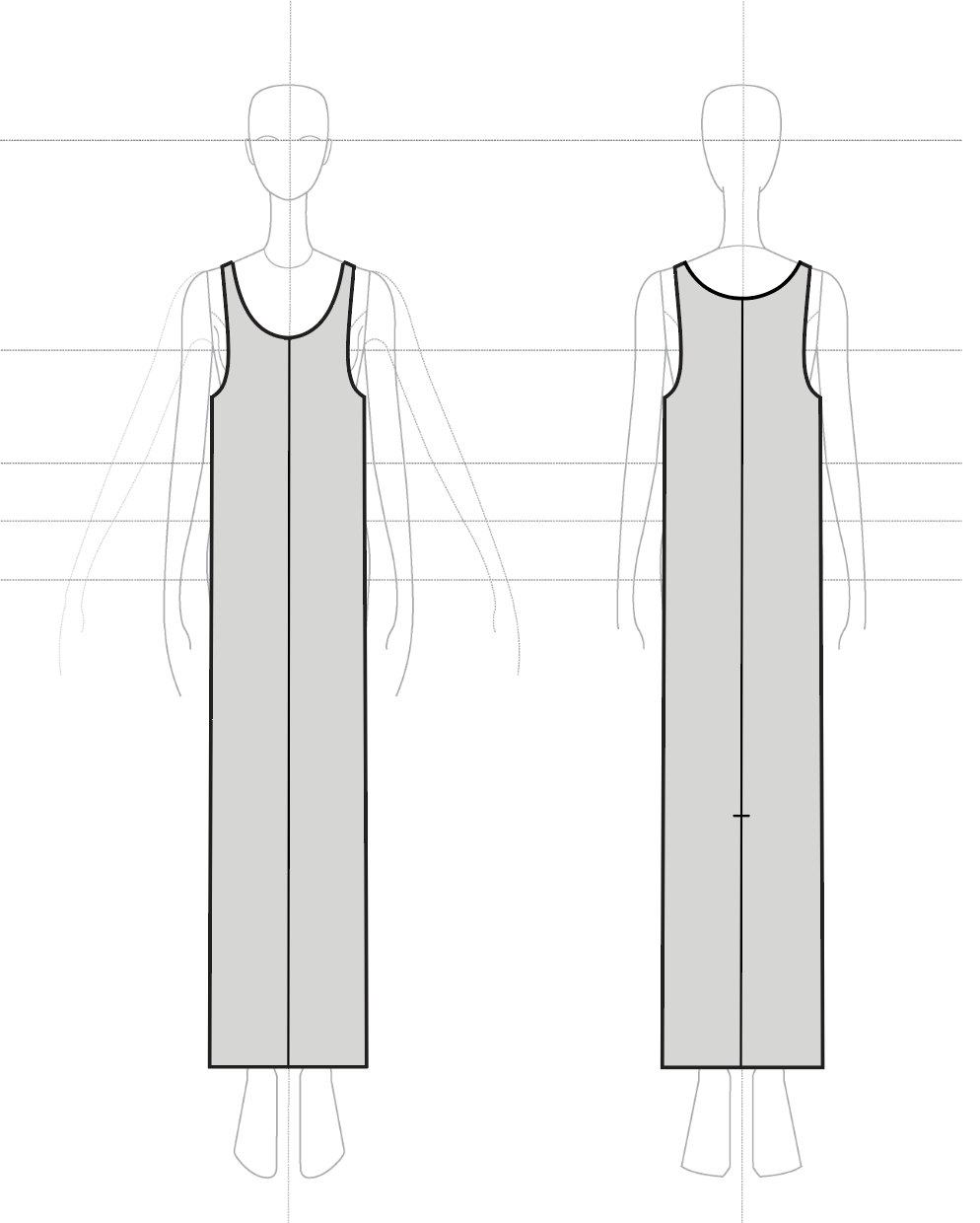 Straight Tank Dress (Scoop) in Silk Challis