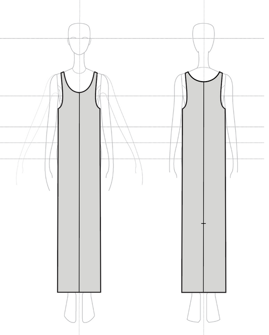 Straight Tank Dress (Scoop) in Silk Barathea