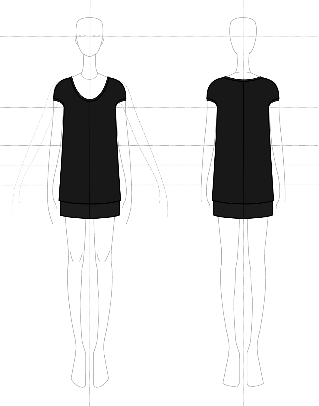 Two Tone Dress in Wool Suiting