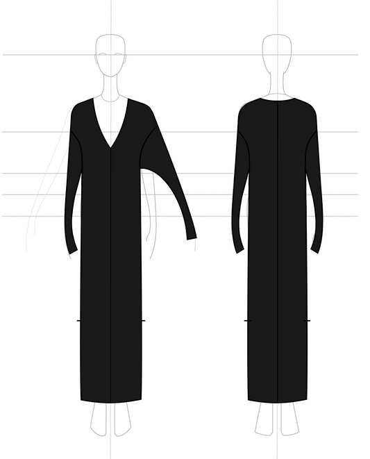 Dolman Dress in Cashmere Silk