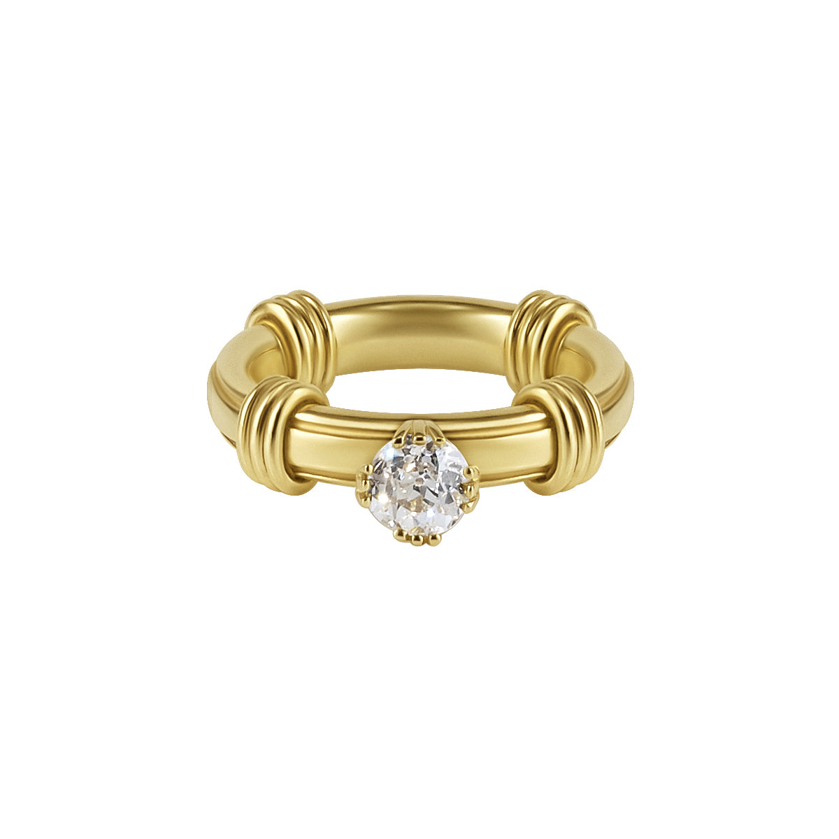 Old European Cut Diamond Noeud Ring
