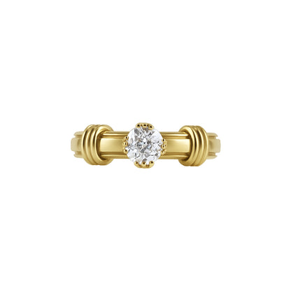 Old European Cut Diamond Noeud Ring
