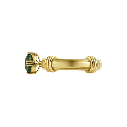 Bicolor Oval Sapphire Noeud Ring