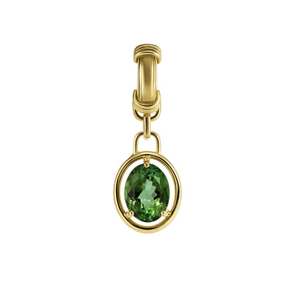 Forest Green Oval Cut Tourmaline Pendant