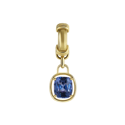 Navy Blue Cushion Cut Spinel Pendant