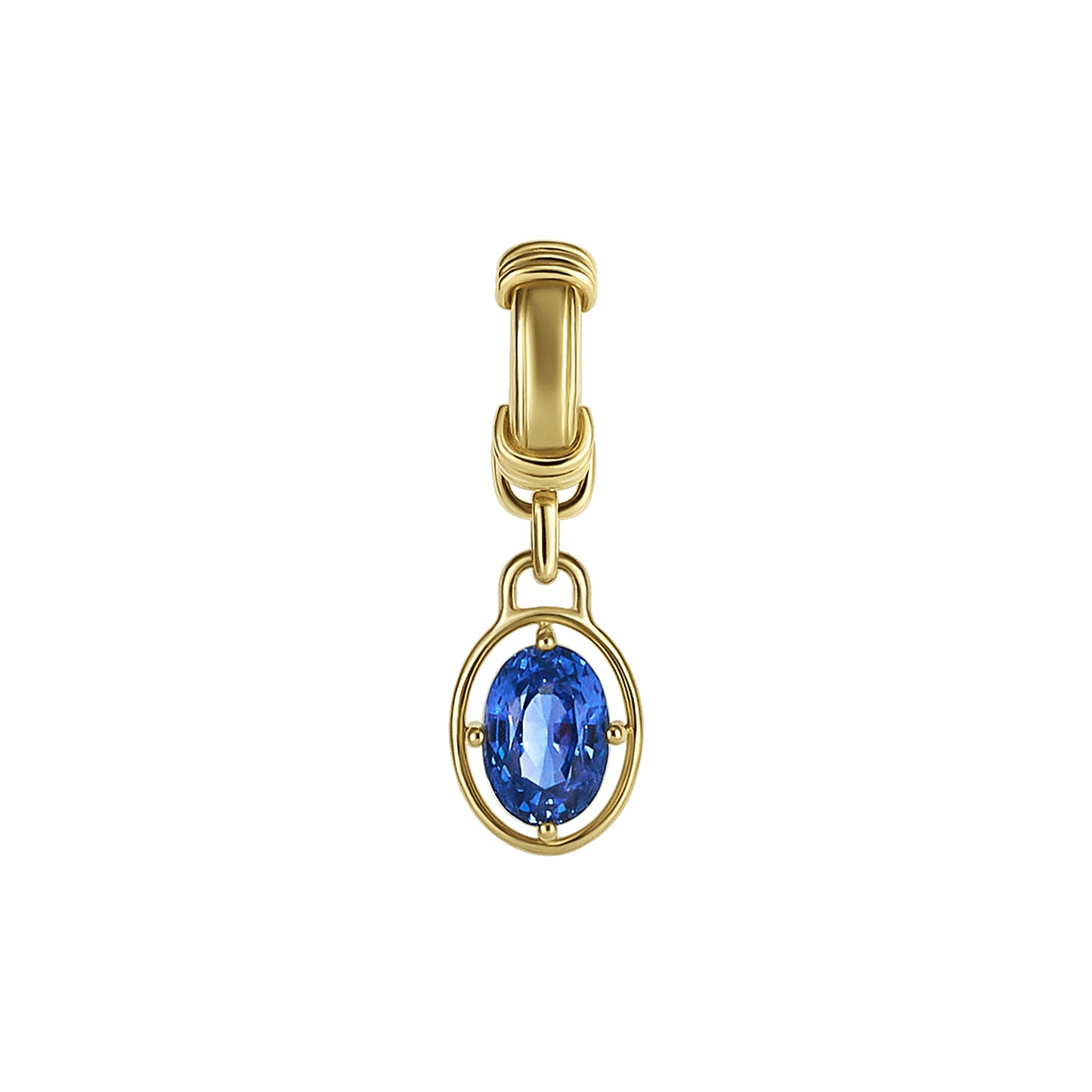 Blue Oval Cut Sapphire Pendant