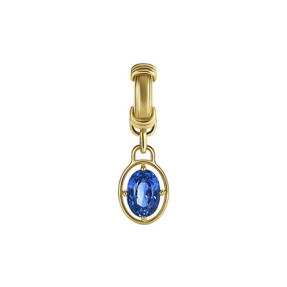 Blue Oval Cut Sapphire Pendant