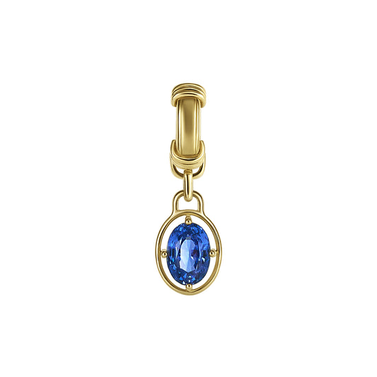 Blue Oval Cut Sapphire Pendant