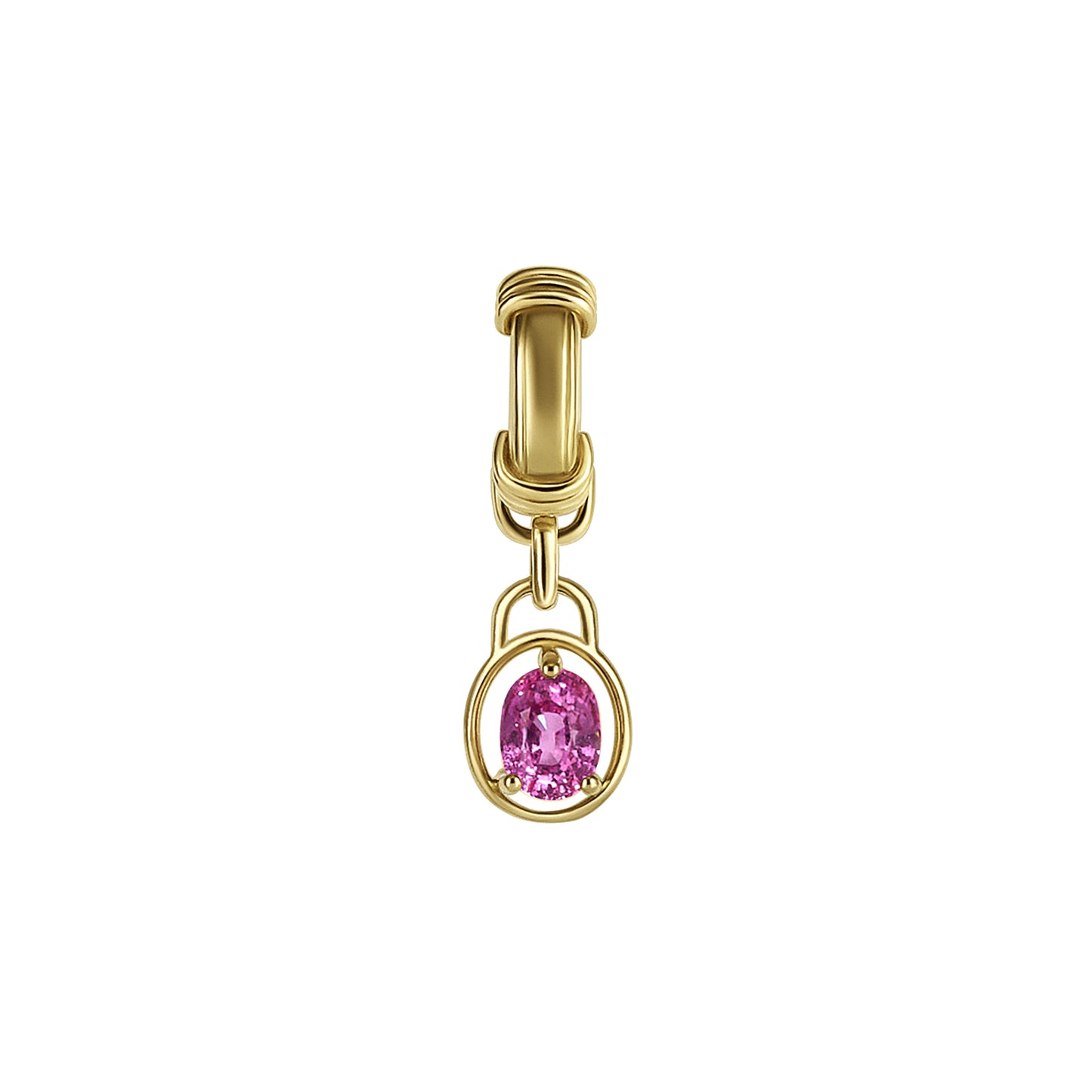 Pink Oval Cut Sapphire Pendant