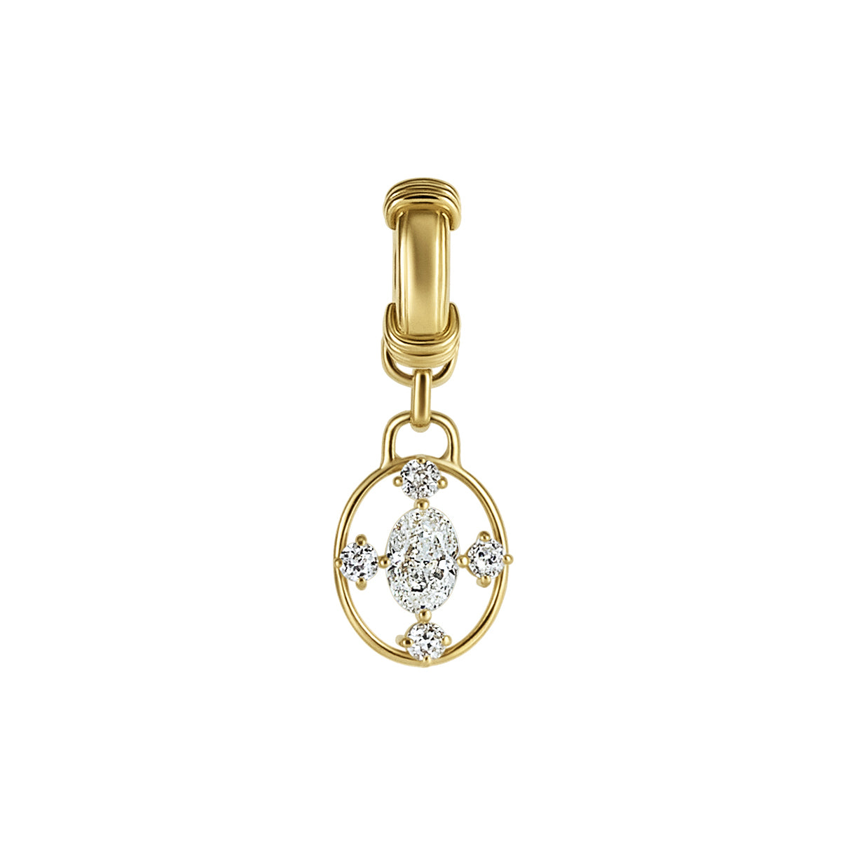 Old Mine Cut Diamond Quatrefoil Pendant