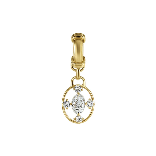 Old Mine Cut Diamond Quatrefoil Pendant