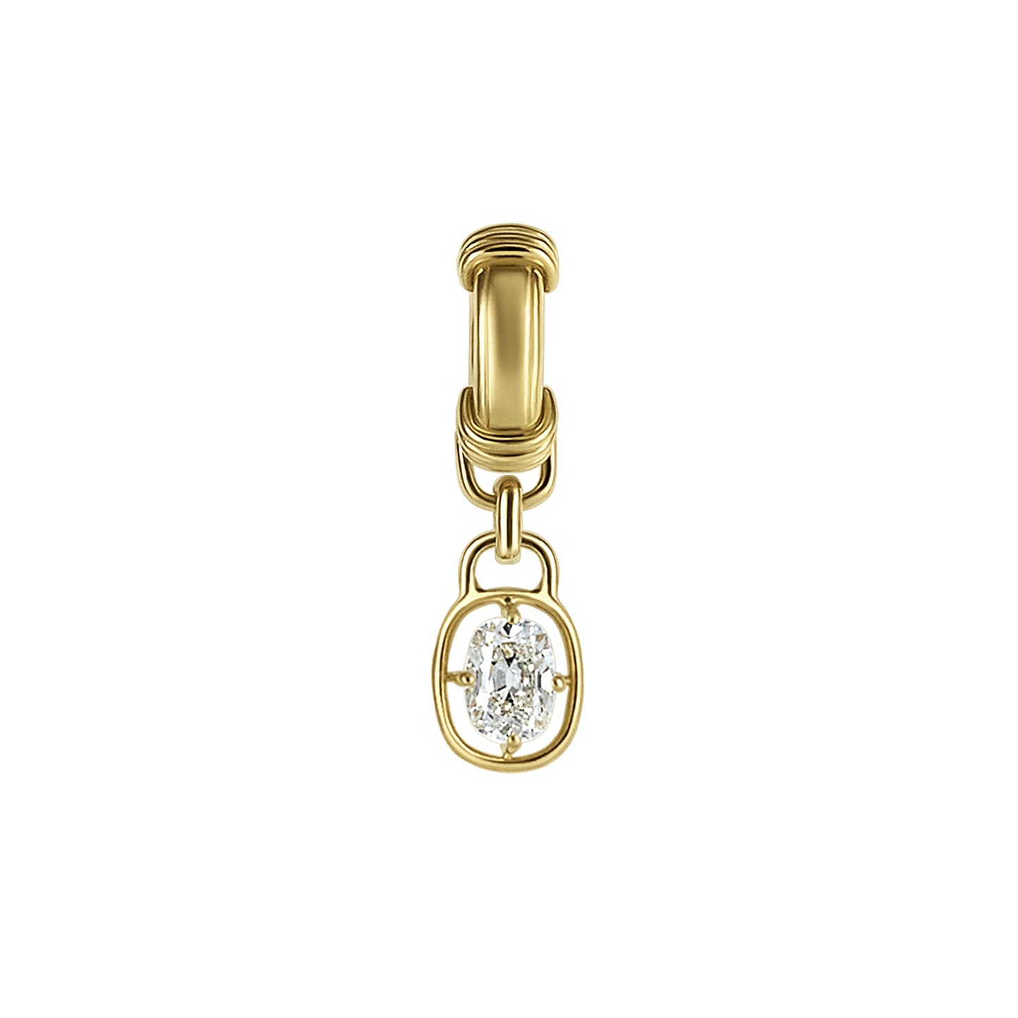 Elongated Old Mine Cut Diamond Pendant