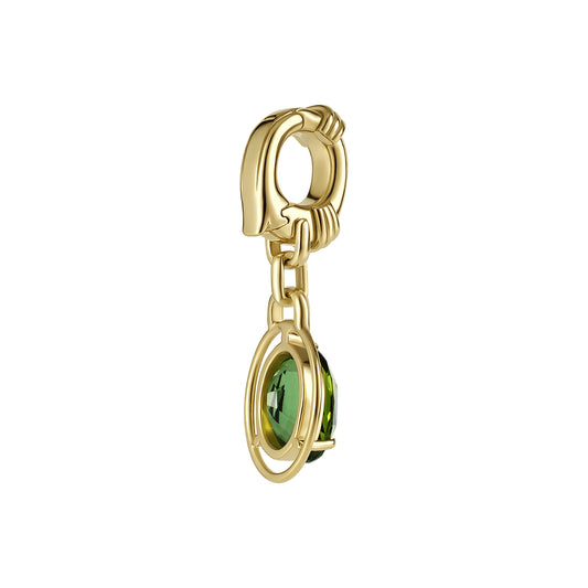 Olive Green Oval Cut Tourmaline Pendant
