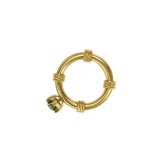 Bicolor Oval Sapphire Noeud Ring