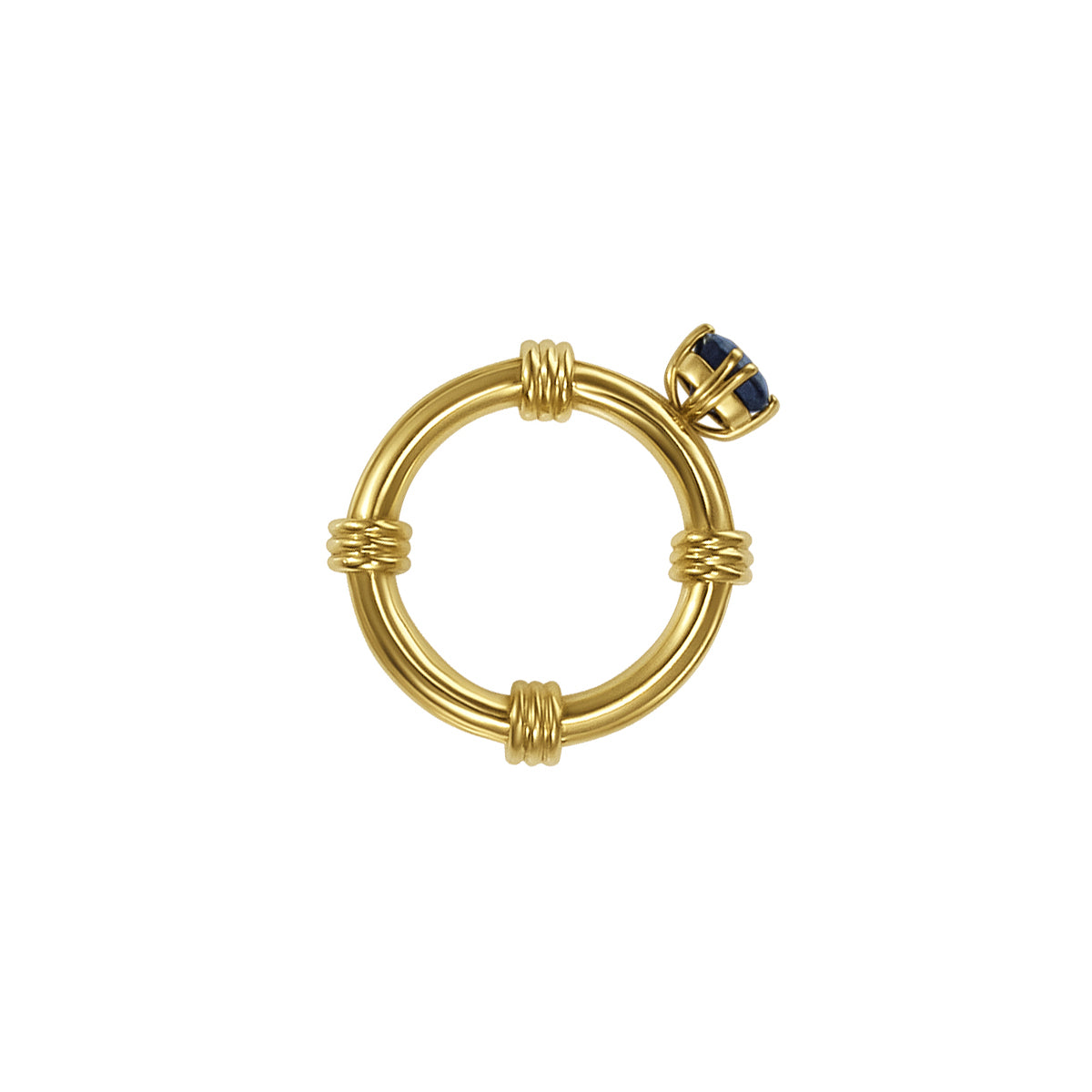 Blue Cushion Sapphire Noeud Ring