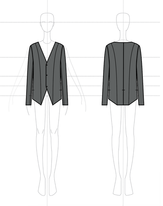 Waistcoat in Wool Satin