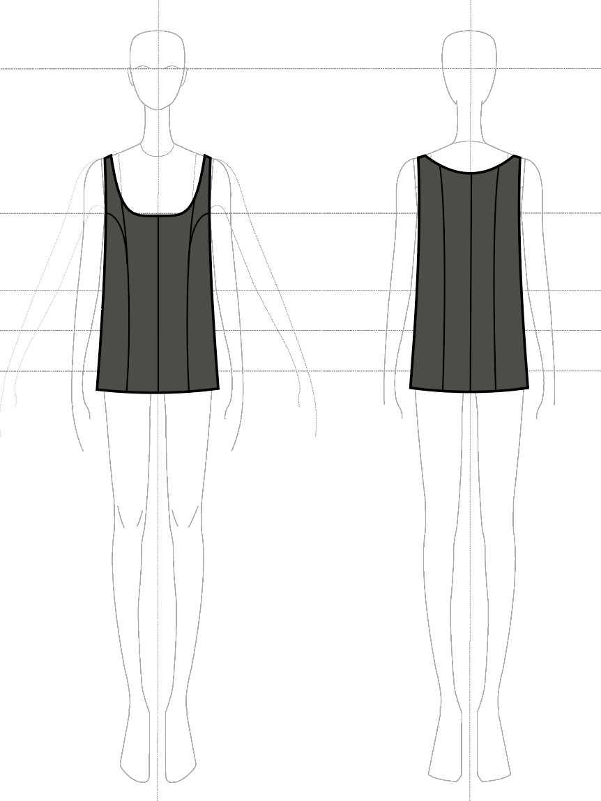 Tailored Tank in Silk Wool Voile