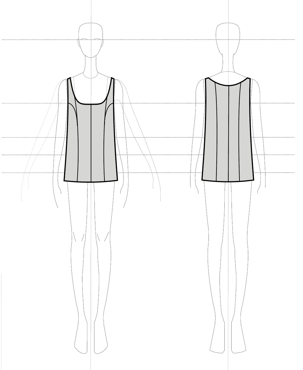 Tailored Tank in Silk Wool Voile