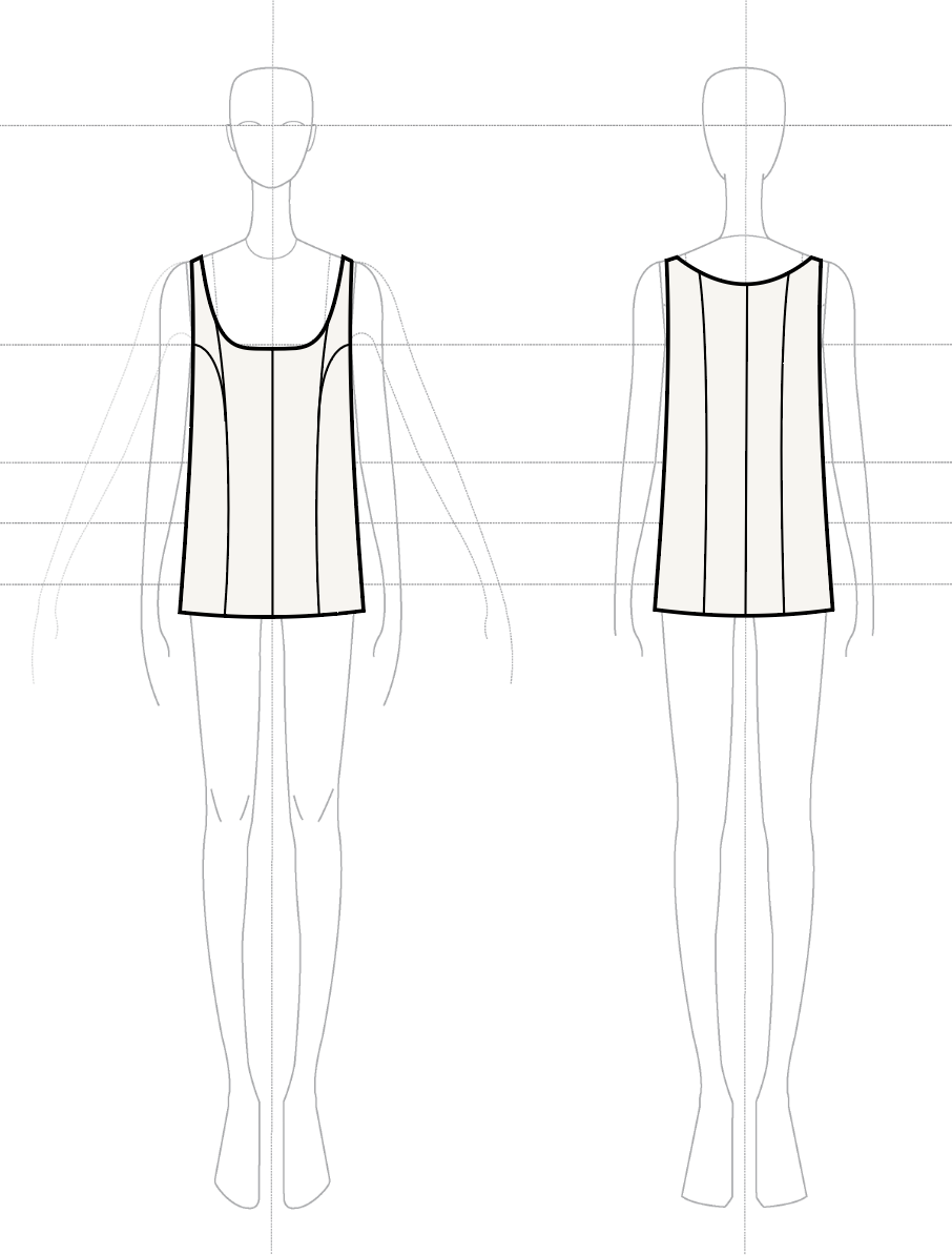 Tailored Tank in Silk Wool Voile