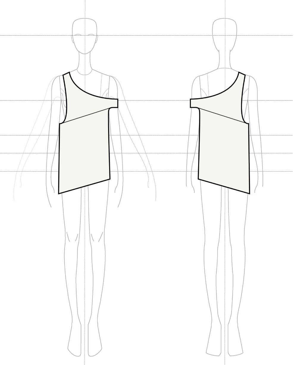 Bias Top in Cashmere Gauze