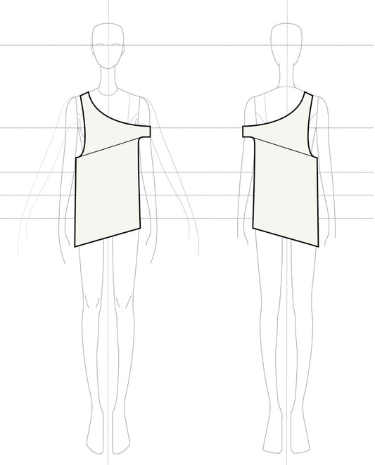 Bias Top in Cashmere Gauze