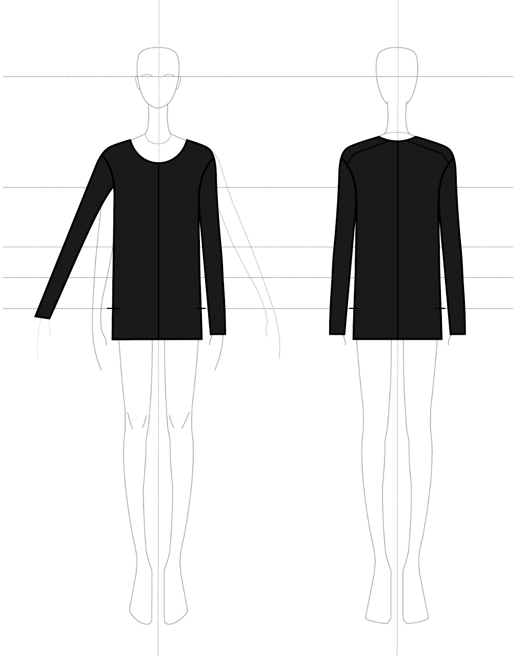 Long Sleeve (Scoop) in Cashmere